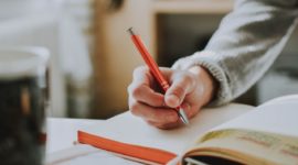 Writing on a book